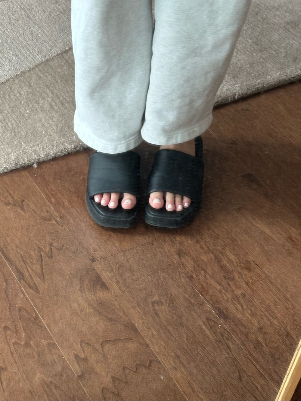 Women's Black Slide Mules with Cushioned Footbed - Picture 5 of 6